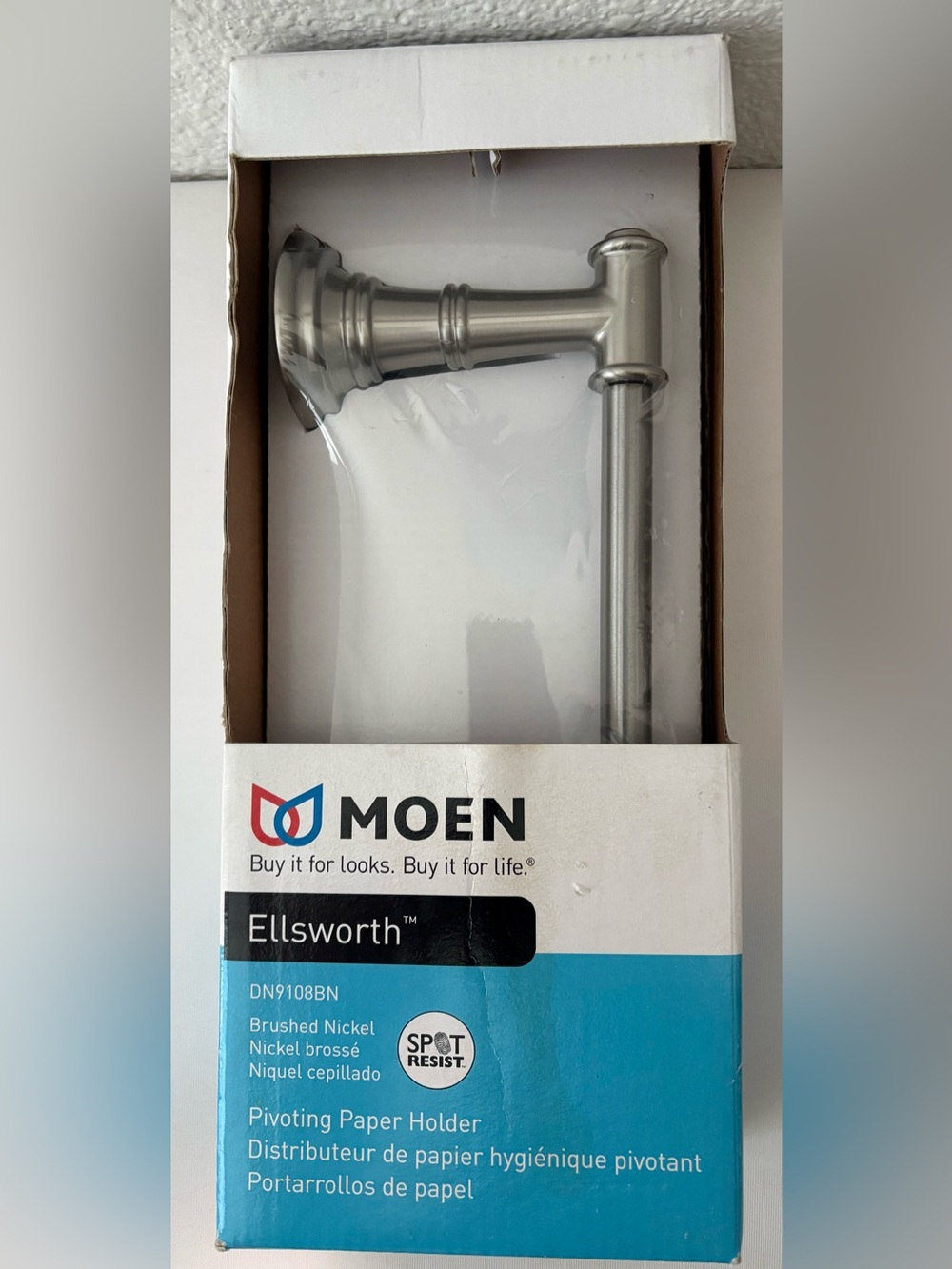 Moen Ellsworth Brushed Nickel Pivoting Toilet Paper Holder -